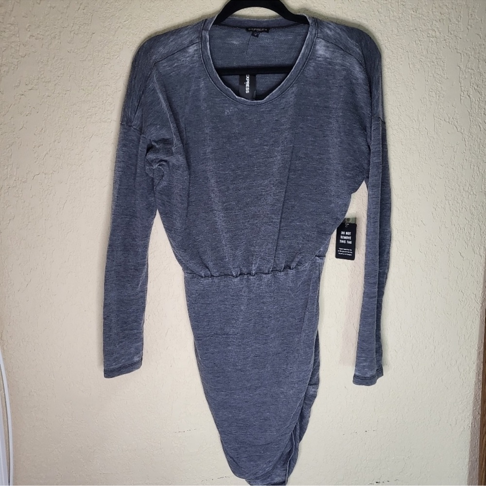 🌻Nwt Express bluish grey ruched dress